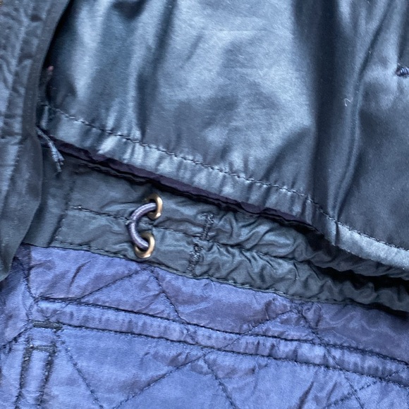 Lk NEW BURBERRY KIDS navy blue quilted jacket coat w/hood size 8 - Picture 9 of 9